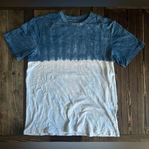 AMERICAN EAGLE • AEO Super Soft Slub Icon Tie-Dye standard fit blue tshirt basic